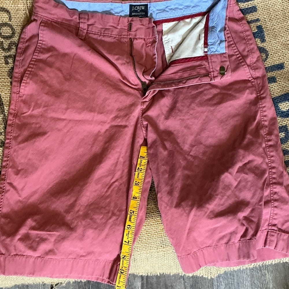 J. Crew Men's Red Flat Front Shorts Size 29w 10in inseam